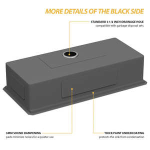 Lavello da cucina a incasso singolo in acciaio inossidabile con tagliere e ciotola per formaggio, modello Workstation, spedizione da magazzino USA - Product Image 5