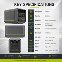 Station d'alimentation portable 3000W avec panneau solaire 200W, batterie LiFePO4 2048Wh, kit générateur solaire pour la maison, le camping et les camping-cars