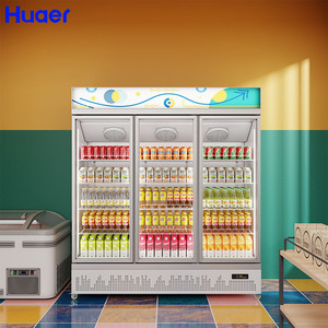 Réfrigérateur à boissons mobile, armoire réfrigérante 3 portes, réfrigérateur à boissons froides pour supermarché à vendre HR-1510LCM, réfrigérateur de présentation - Product Image 5