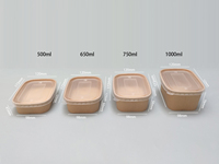 Récipient de nourriture de salade de papier de bambou rectangulaire écologique d'usine 500ml 650ml 750ml 1000ml pour Sushi et nourriture de bébé