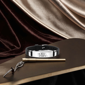 Bán Buôn Tùy Chỉnh Cá Tính Thép Không Gỉ Có Thể Điều Chỉnh Silicone Vòng Đeo Tay Cho Nam Giới Của Dây Đeo Đồng Hồ Kỳ Nghỉ Món Quà Trang Sức Vòng Đeo Tay - Product Image 5