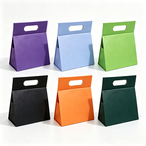 Wholesale Recyclable Blue White Tapered Triangular Foldable Magnetic Handheld Gift Boxes Eco‑friendly Thick Matte <b>Cardboard</b> - Product Image 1
