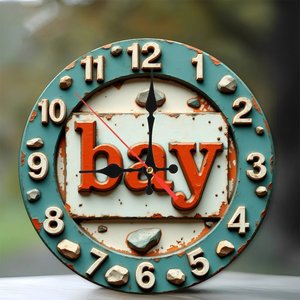 Round Wooden Wall <b>Clock</b> 25x25Cm Silent Non Ticking Hotel Restaurant Decor <b>Clock</b> - Product Image 1