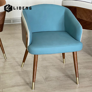 Ghế ăn tối giản phong cách người nổi tiếng mạng xã hội Instagram, ghế nhà hàng Bắc Âu, ghế gỗ nguyên khối, ghế tựa lưng bằng da nghệ thuật - Product Image 5