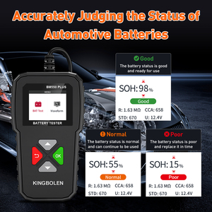 Kingbolen BM550 PLUS Probador de Baterías de Coche 6V 12V 24V, Analizador Interno de Motor AC de 100-2000 Voltios y 2Ah-220Ah, BM550 PLUS - Product Image 6