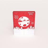 Individueller Weihnachts-Adventskalender Geschenkbox für Schokolade und Süßigkeiten 24 Fächer Starre Papierverpackung