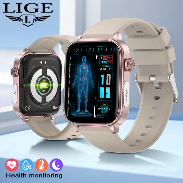 Lige BWET570 ET570 Intelligent Health Functions Wrist Watches Heart Rate Blood Pressure ECG Smart Life Applications Smartwatch
