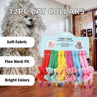 12PCS Kemasan Kartu OEM Murah Kerah Anjing Poliester Mewah Klasik Modern yang Dapat Disesuaikan dengan Desain Solid dan Dasi Kupu-kupu Pengaman yang Dapat Dipersonalisasi