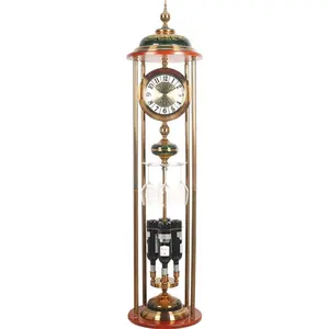 Grande horloge en bois dorée classique, design moderne antique, décoration de bureau, nouveauté