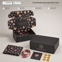 Boîtes d'emballage en carton noir personnalisées pour les marques de vêtements, vente au détail, cadeaux avec poignées en ruban, kit de boîtes d'expédition en gros