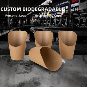Support à frites en papier kraft biodégradable imprimé sur mesure, emballage alimentaire jetable pour frites, nouilles et biscuits - Product Image 2
