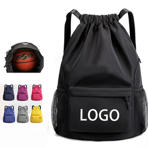 Outdoor <b>Waterproof</b> Nylon <b>Drawstring</b> Sport Travel <b>Bag</b> Backpack Swimming Basketball <b>Drawstring</b> Backpack with Zipper and Pocket - Product Image 1