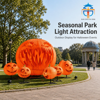 Linternas de Calabaza Gigantes para Exteriores, Esculturas Luminosas de Halloween para Decoración de Parques Temáticos, Centros Comerciales y Festivales