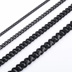 Collier chaîne gourmette cubaine Miami à maillons épais en acier inoxydable pour homme et femme, noir, style punk, hip-hop, rock, choker, bijou en métal, cadeau - Product Image 3