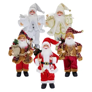Allogogo 2023 New Year Home Party Christmas Decor Natale Standing Claus Doll Figurine Figure Christmas Ornaments With Gift Bag