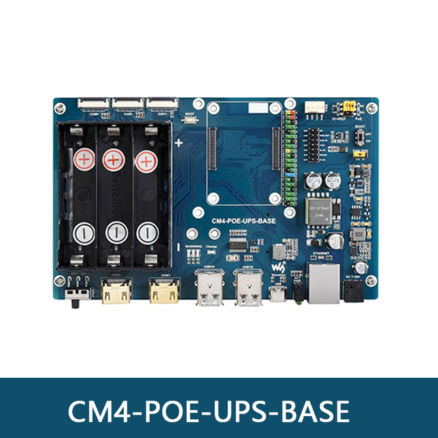 Raspberry Pi Compute Module 4 UPS Mini-Computer Kit Gigabit Ethernet Dual Quad USB2.0 CM4-PoE-UPS-Base Expansion Board