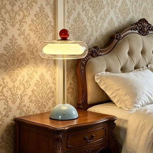 New Luxury High-end Retro Mushroom Table Lamp Bedroom Bedside Battery Powered Dimmable Night Light Ambient Light Instagram Style - Product Image 2