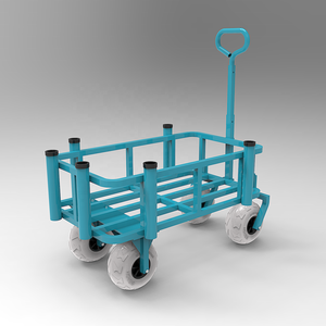 Carrello da Pesca Pieghevole in Alluminio a Quattro Ruote, Carrello da Spiaggia con Piattaforma, Contenitore a Rotelle, Capacità di Carico 100KG, Strumenti OEM - Product Image 2