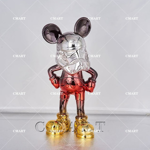 Statuette décorative <span class=keywords><strong>Mickey</strong></span> Love <span class=keywords><strong>de</strong></span> 40 cm, modèle en résine, artisanat <span class=keywords><strong>de</strong></span> dessin animé, décoration d'intérieur, finition chromée brillante et colorée pour sculpture artistique - Product Image 3