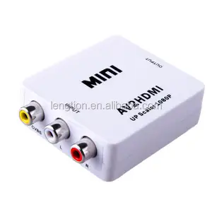 Enough stock Hot AV/RCA CVBS To HDMI-compatibe Adapter 1080P Video Converter MINI AV2HDMI-compatible Adapter Converter Box For HDTV Projector
