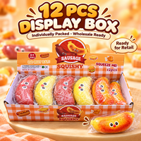 Jouet Squishy en PU en forme de saucisse amusante, à remontée lente, mignon, anti-stress, couleurs assorties, vente en gros
