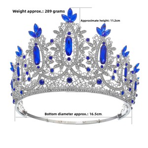 <span class=keywords><strong>Couronne</strong></span> de mariée de luxe en strass de cristal, accessoires de diadème pour concours de beauté et <span class=keywords><strong>mariage</strong></span> - Product Image 5