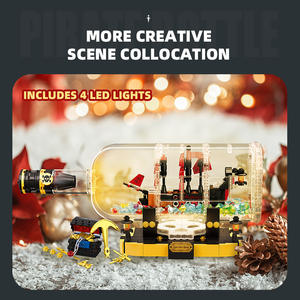 JIESTAR JJ9026 852PCS Série de films Bouteille Bouteille Navire <span class=keywords><strong>pirate</strong></span> Modèle de blocs de construction Jouet éducatif technique Cadeau de festival - Product Image 3