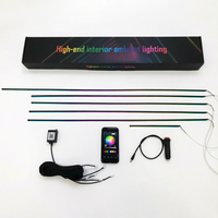 Bande LED RGB Symphony à ligne droite pour éclairage d'ambiance de voiture, USB Plug and Play, contrôle par application, 6-en-1, 10-en-1, éclairage intérieur universel pour voiture