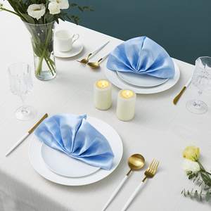 Utopia Home Alternativas Servilletas de satén recortadas con encaje 30x30cm Estilo Vintage para Bodas de jardín románticas - Product Image 4