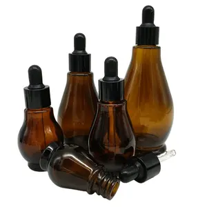 10 20 30 40 50 100ml round glass bottles skin care dropper serum glass bottle
