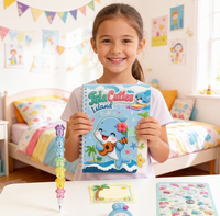 Kit de Journal Créatif DIY pour Enfants avec Autocollants, Timbres, Stylos, Carnet et Kit de Loisirs Créatifs pour Filles