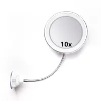 10X Magnifying Makeup Mirror Adjustable Flexible Led Light Bathroom Vanity Mirror With Suction Cup 360 Degree Rotate