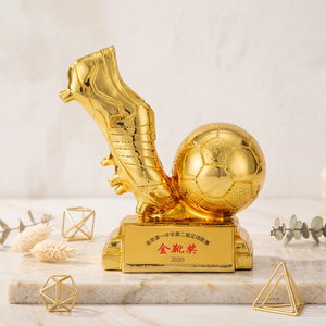 Trophée de football personnalisé gravé en or, <span class=keywords><strong>coupe</strong></span> de l'honneur pour le meilleur buteur <span class=keywords><strong>du</strong></span> championnat de football, en stock - Product Image 2