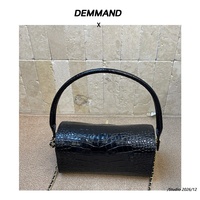 Sac à bandoulière en cuir véritable à motif crocodile noir pour femme, design vintage avec serrure, grande capacité, sac de navetteur
