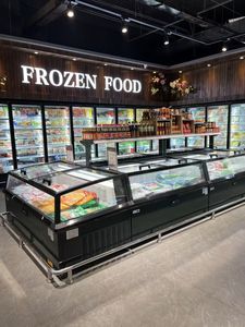 فريزر عميق تجاري للسوبر ماركت، ثلاجة عرض بتصميم جزيرة مع زجاج قابل للتعديل لعرض اللحوم والأسماك - Product Image 3