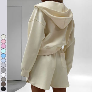 Vêtements pour femmes Casual Y2K 2-Pcs Shorts Set Fashion Zipper Sweat à capuche avec grande poche <span class=keywords><strong>Site</strong></span> indépendant pour les femmes - Product Image 6