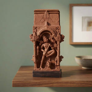 Sculpture Lord Shiva Gajasura Vadha inspirée de la réplique du musée d'art des reliefs de temple hindou du Xe siècle - Product Image 2