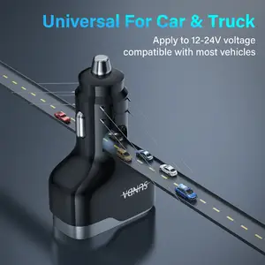 Cargador Súper Rápido Sunda para Auto 138W PD <span class=keywords><strong>3</strong></span>.0 Portátil Tipo C con <span class=keywords><strong>3</strong></span> Puertos USB Adaptador Móvil Multiusos para Teléfono y Auto - Product Image 6