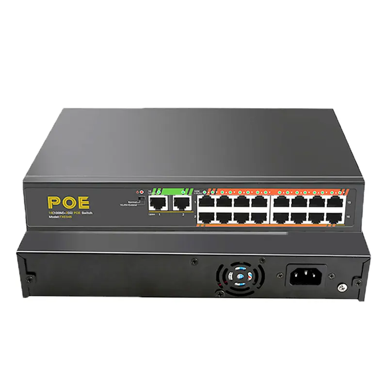48V mini gigabit ethernet switch 10/100M PoE+2Port Uplink 4CH 8CH 16 port gigabit poe switch 8CH