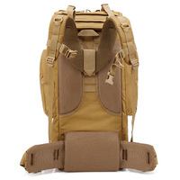 Sac à dos tactique avec cadre métallique, imperméable, camouflage, fermeture éclair antivol, USB et panneau solaire, grande capacité, sac à dos d'extérieur