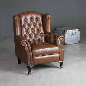 Cánh Tay Đóng Đinh Pu Da Chesterfield Cao Cánh Trở Lại Tuyên Bố Ghế Màu Xanh Lá Cây Cổ Điển Da Nút Tufted Sofa Tay Ghế - Product Image 6