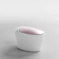 WC intelligent haut de gamme, toilette intelligente, WC à poser au sol, en céramique, automatique, en forme d'œuf, bidet, toilette intelligente pour salle de bain