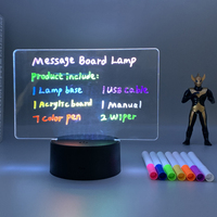Lampe de nuit créative à LED avec tableau de messages et stylo, alimentation USB, décoration, lampe de nuit, tableau de messages, lumières 3D