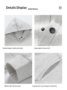 Sudadera con Capucha Estilo Americano, Antiarrugas, Manga Raglán, con Bolsillo, para Hombre, Otoño Invierno, Marca de Moda, Alta Gama, Holgada, Lisa - Product Image 6