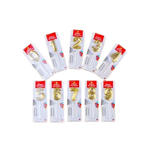 Bougie numérique dorée argentée métallique sans fumée de haute qualité, décoration de gâteau d'anniversaire pour enfants, bougies numériques scintillantes - Product Image 2