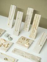 Support de présentation de bijoux en pierre naturelle, porte-collier, porte-bague, porte-boucles d'oreilles