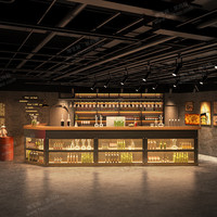 Comptoir de réception multifonctionnel en MDF de style industriel vintage Yimutang en forme de L, pour les bars, les restaurants, les cafés