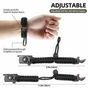 <span class=keywords><strong>Bracelet</strong></span> de survie tactique multifonction réglable Baiyuheng avec clip pour bouteille et logo personnalisé, robuste pour l'extérieur - Product Image 3