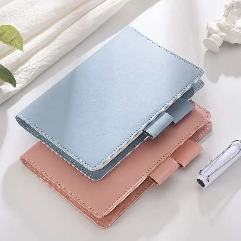 A6 soft cover pu leather notebook custom journal for students planner simple sublimation journal notebook blank graph notebook