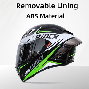 Mũ bảo hiểm xe máy tùy chỉnh logo OEM ODM, đạt chuẩn <span class=keywords><strong>DOT</strong></span>, chất liệu <span class=keywords><strong>ABS</strong></span>, kính chắn gió kép, mũ bảo hiểm full face với lớp lót có thể tháo rời và giặt được - Product Image 2